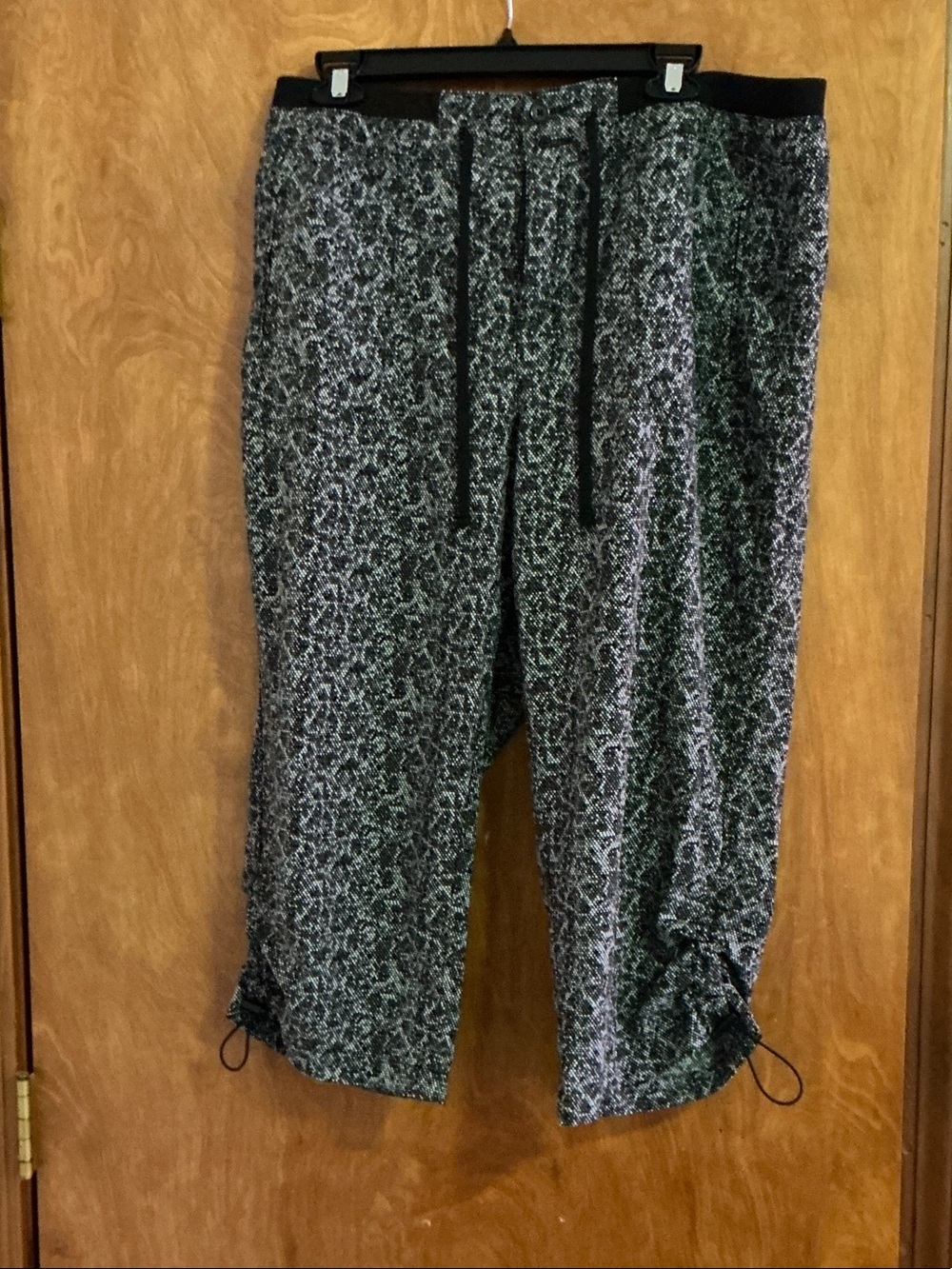 Indigo Black and White Dot Print Drawstring Pants